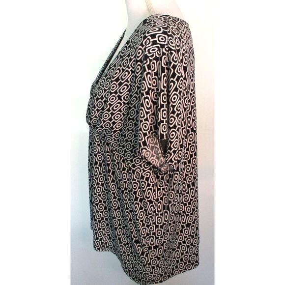 Worthington Women's Plus Short Sleeve Black & White Stretch Shirt Size 2X - Picture 4 of 10